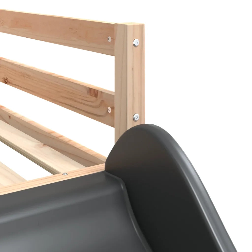 Letto a Castello Scivolo e Scala 90x190 cm Legno Massello Pino 3284245