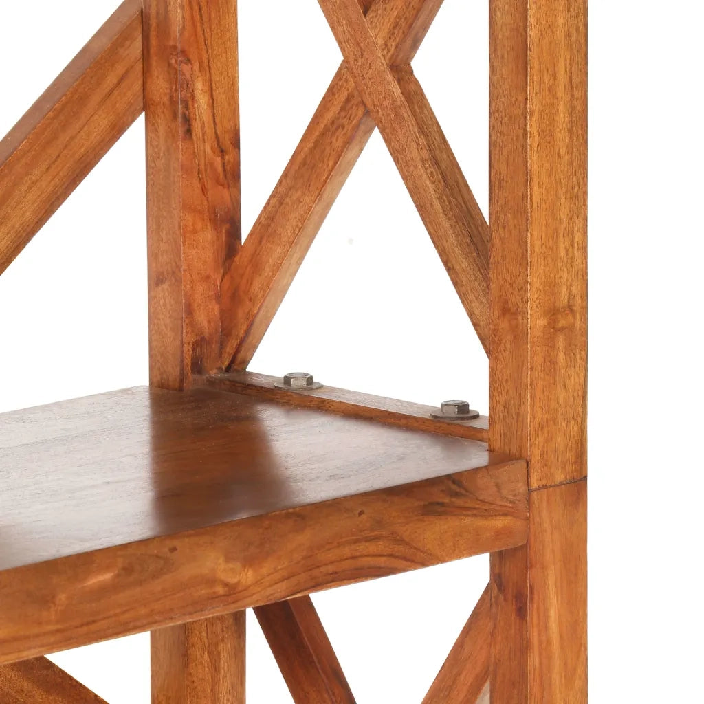 Libreria-Scaffale per Libri-Mobile di Stoccaggio 60x30x160 cm Legno Massello Acacia Finitura Ambra