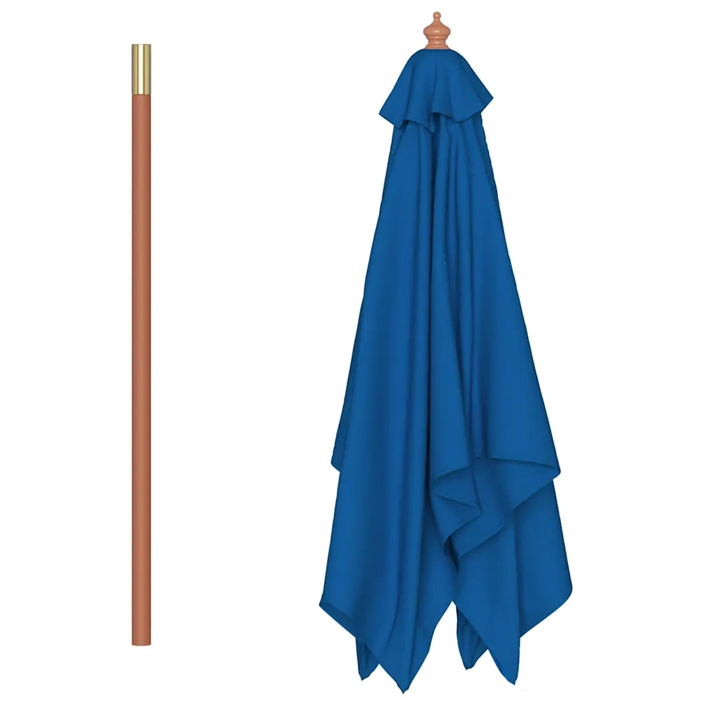 Ombrellone da Giardino con Palo in Legno 150x200 cm Blu 313885