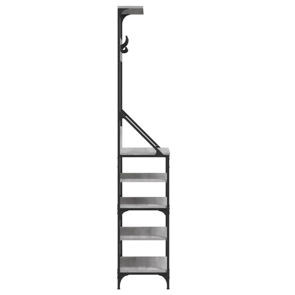 Appendiabiti con Porta Scarpe-Scarpiera con Appendiabiti Grigio Sonoma 70x34x184 cm