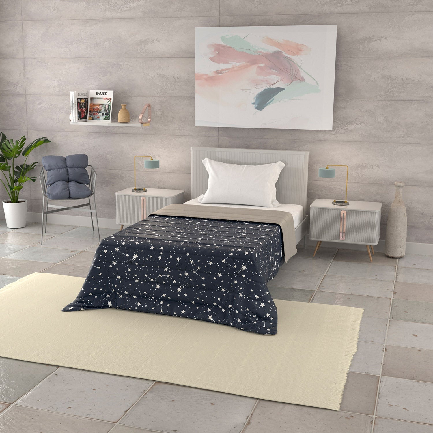 Trapuntino Matrimoniale 100gr con Stampa in Microfibra Belle