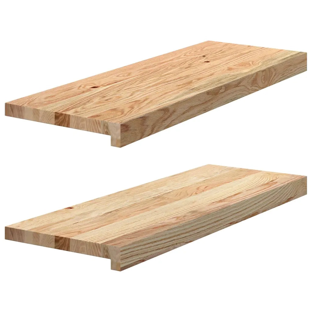 Gradini 2 pz | Tappetini per scale autoadesivi 70x30x2 cm in Rovere Massello Non Trattato