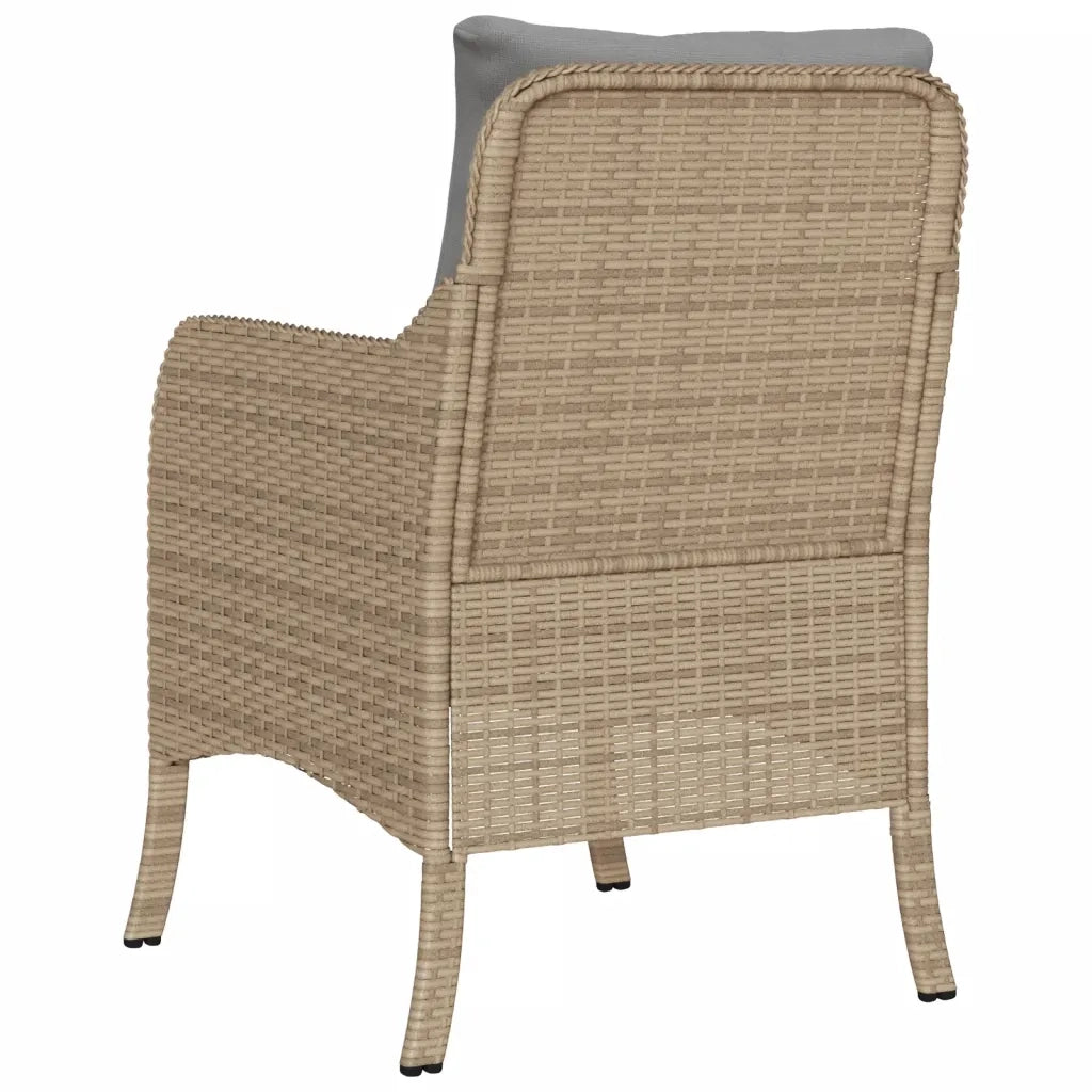 Sedie da Giardino con Cuscini 2 pz | Sedie da Esterno Beige Misto in Polyrattan