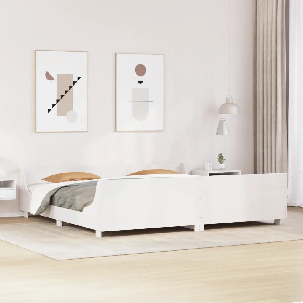 vidaXL Letto senza Materasso Bianco 180x200 cm Legno Massello di Pino