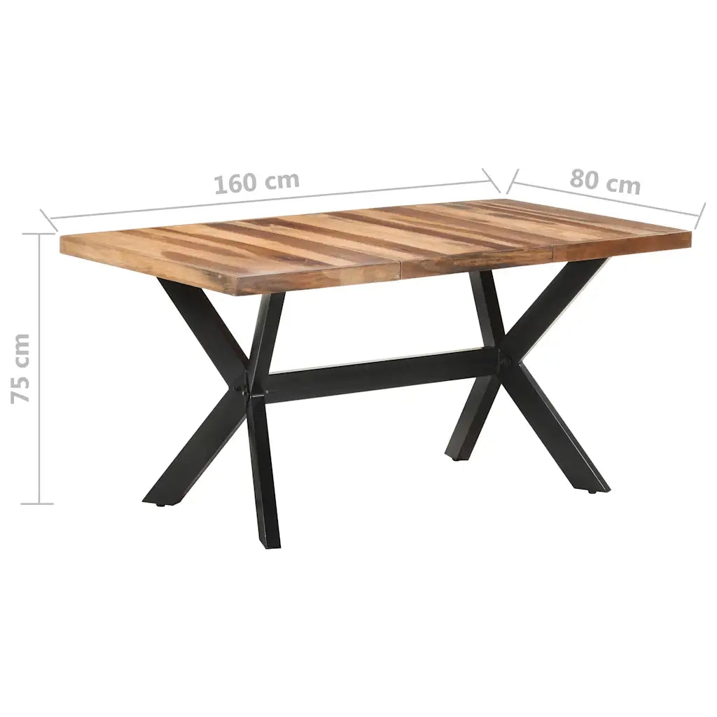 Tavolo da Pranzo 160x80x75 cm Legno Massello con Finitura Miele cod mxl 11951