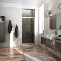 Porta Parete Doccia 1 Anta Battente In Cristallo Trasparente 6mm H185 Fosterberg Koge 70xH185 cm