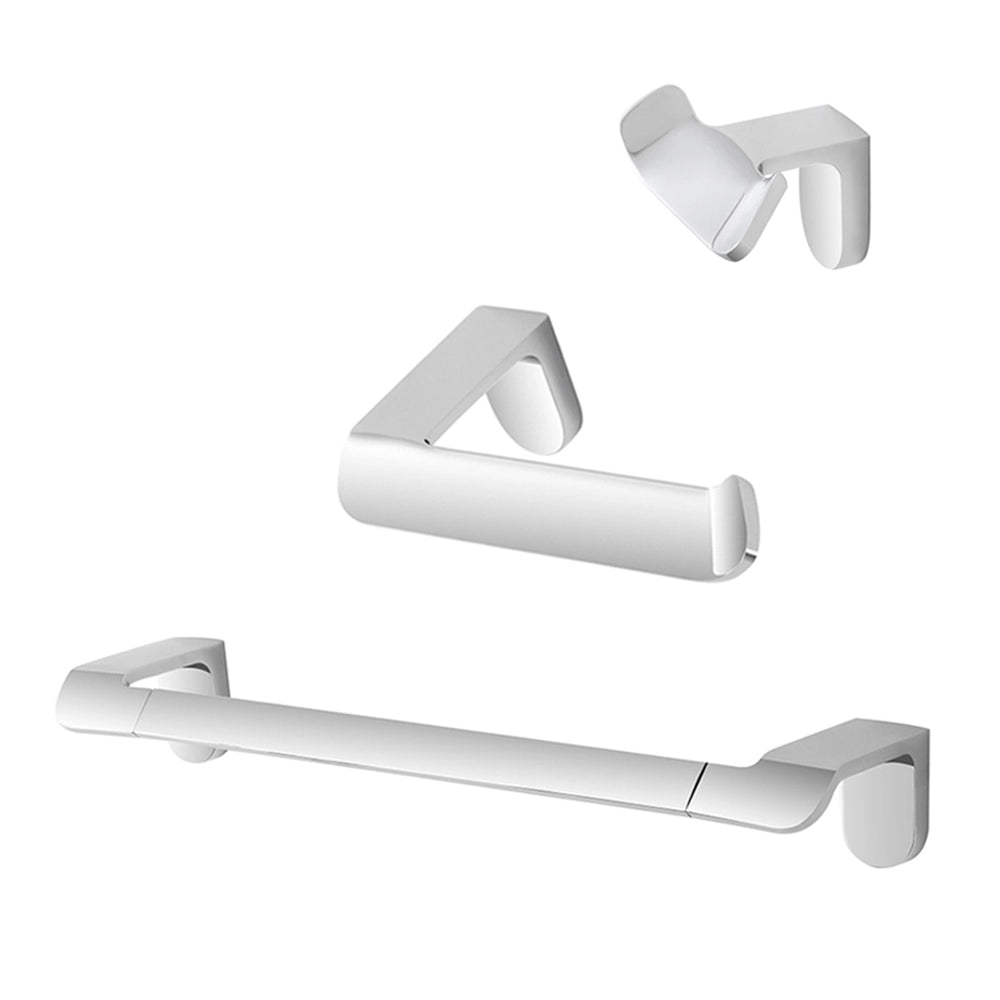 Set con appendino, porta rotolo e porta salviette a muro cromo Fusion