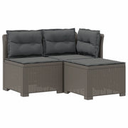 Divano da giardino 3 posti con cuscini in look rattan PP 8011917
