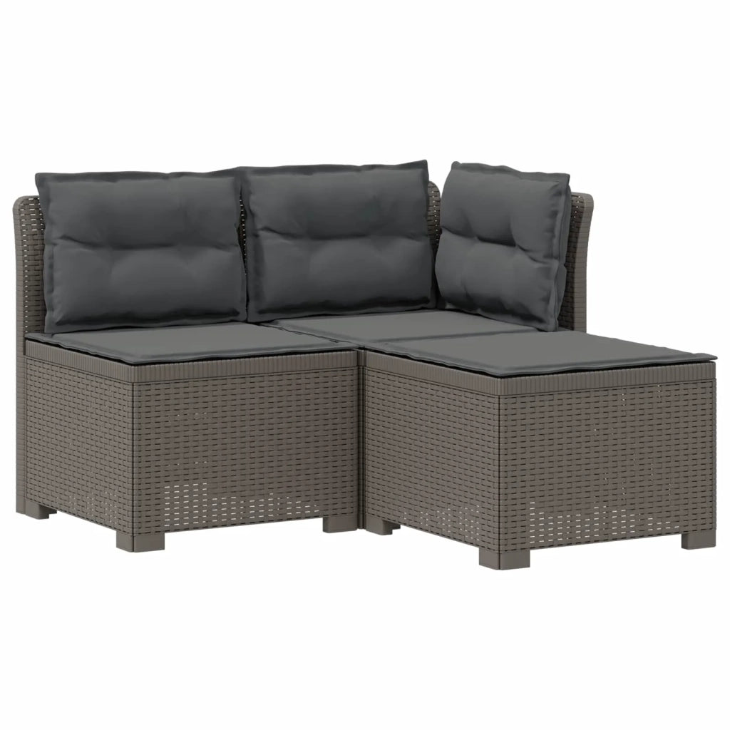 Divano da giardino 3 posti con cuscini in look rattan PP 8011917