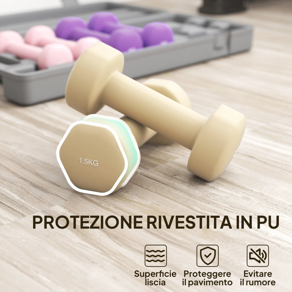 Set Manubri Fitness 6 kg ¨C zephmum ¨C Multicolore