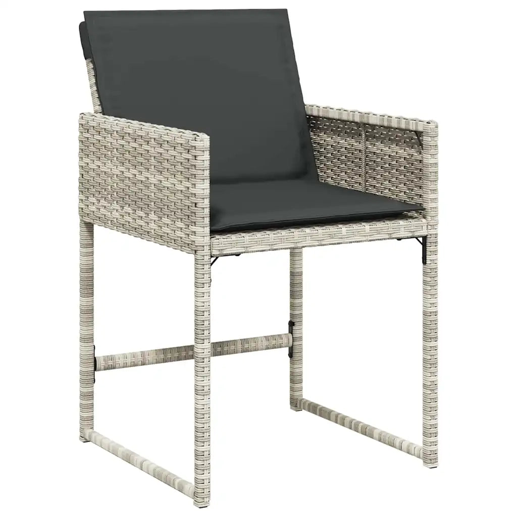 Set da Pranzo per Giardino 5 pcs Grigio chiaro polyrattan 3380735