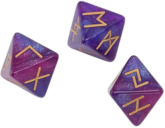 Set di Dadi a 3 Stuhi - Dadi a 8 Facce con Ruota - Dadi Poliedrici - Materiale Acrilico Durevole - Colori Vivaci - Divinazione