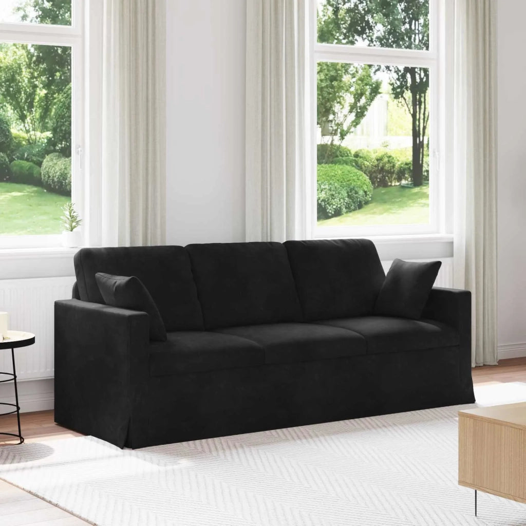 Divano Nero 198 x 78 x 80 cm Velluto 42024437
