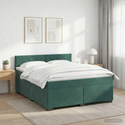Letto box spring con materasso Verde Scuro 160 x 200 cm Velluto 3450755