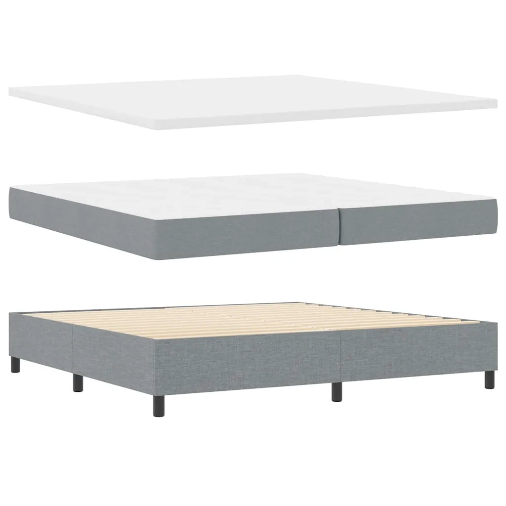 Letto a molle con materasso Grigio chiaro 200 x 200 cm Tessuto 3340648