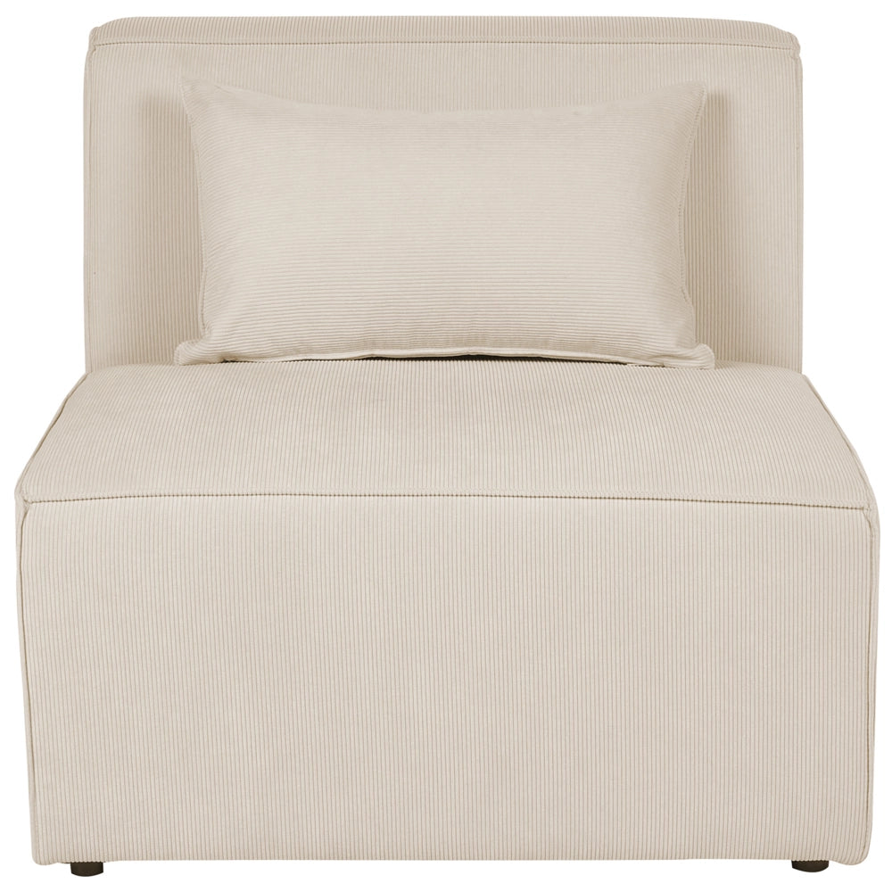Chaise Lounge imbottita in velluto a coste beige a due pezzi design moderno salotto soggiorno