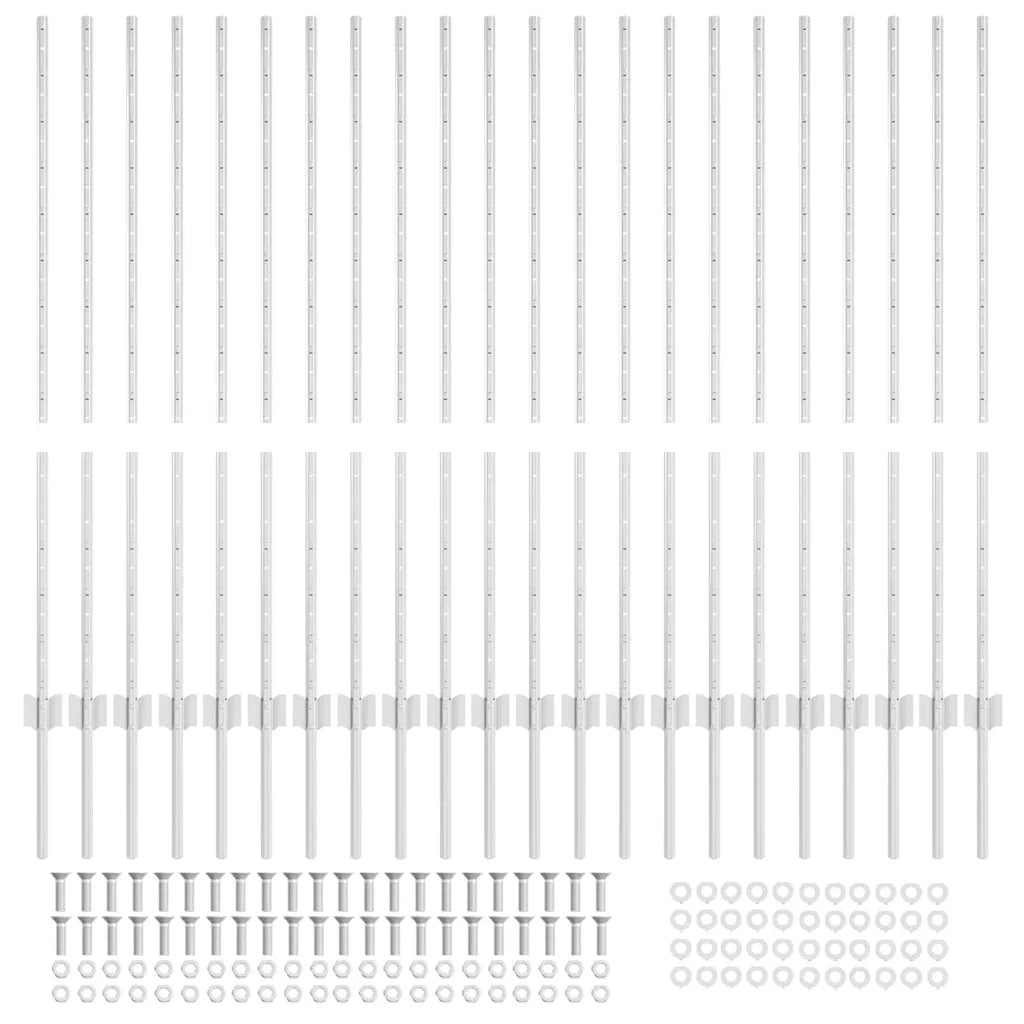 Palo della recinzione 22 pcs Argento 160 cm Acciaio 3335956