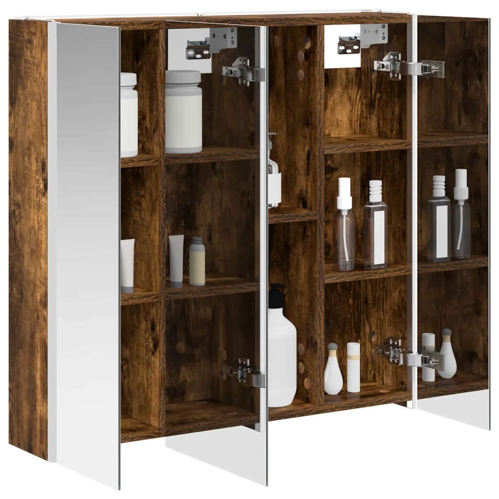 Mobiletto per specchio da bagno Rovere fumé 73.5 x 15.5 x 70 cm 889259
