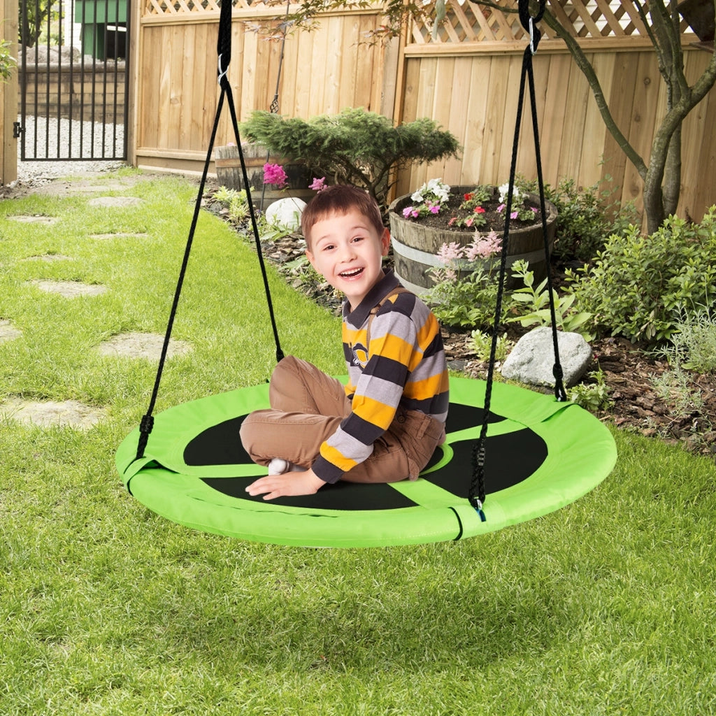 Altalena a nido per bambini in tessuto da giardino Nido Altalena 100CM 150KG Verde-Altalene e dondoli