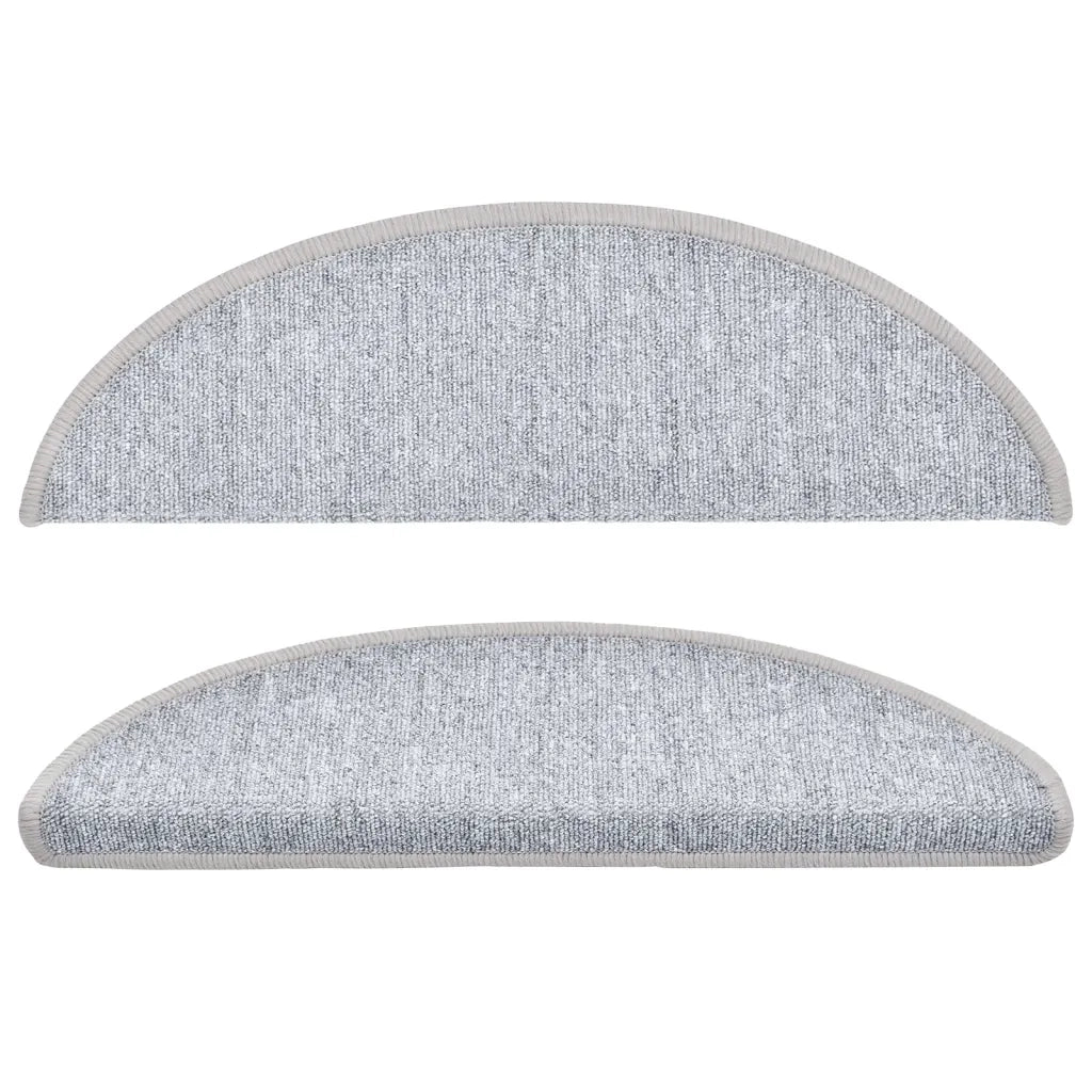 Tappetini per scale 10 pz 56x17x3 cm Grigio chiaro Semicircolari 149741