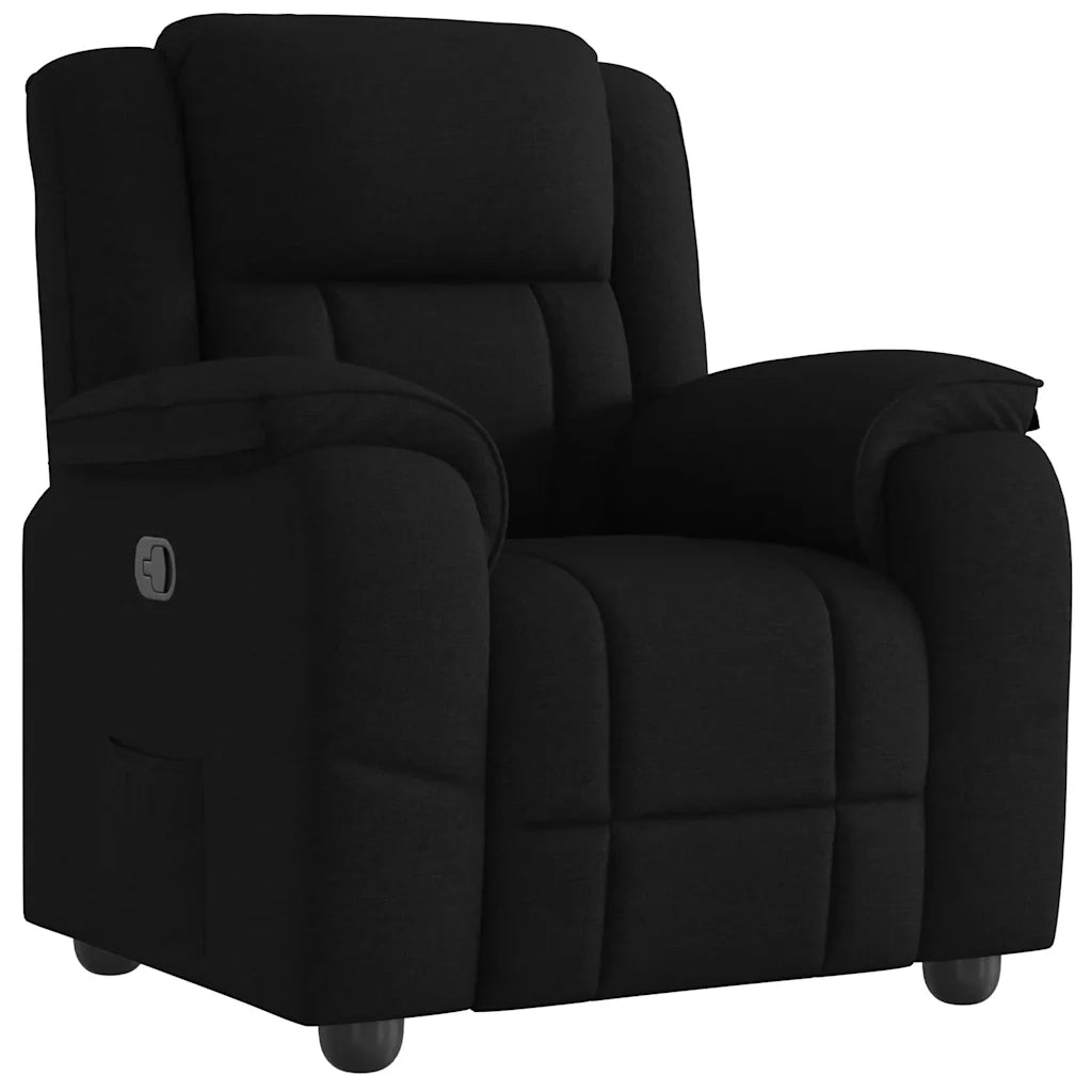 Divano Sedia-Poltrona Reclinabile in Tessuto Nero 595255