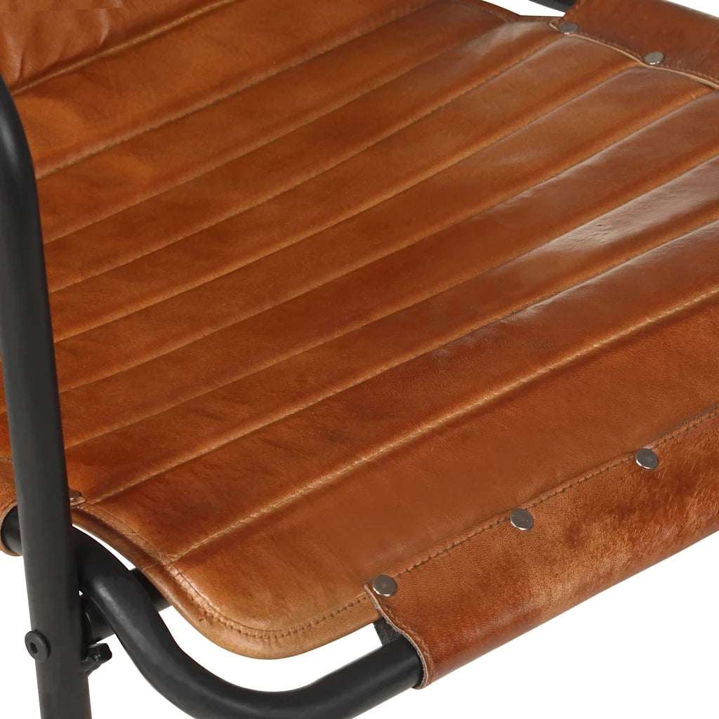 Poltrona Relax con Poggiapiedi Marrone in Vera Pelle 323728