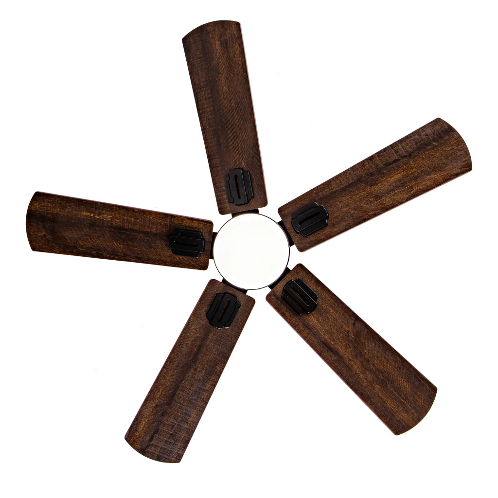 Ventilatore da soffitto nero da 42 pollici con luce LED dimmerabile, 6 velocità, timer e pale reversibili