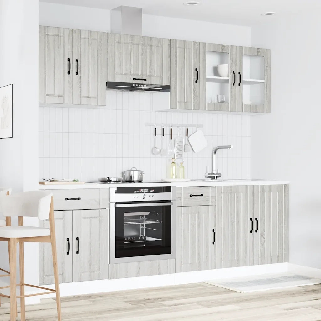 Set Mobili da Cucina 8 pz Kalmar Grigio Sonoma in Truciolato 3314837