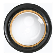 Specchio nero da parete 66 x 66 cm con cornice decorativa moderna rotonda