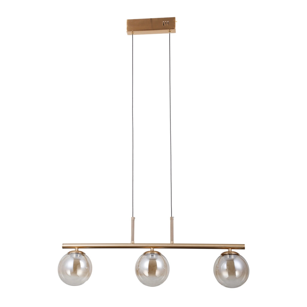 Lampada a sospensione Velada oro vetro ambra LED 15W Italux