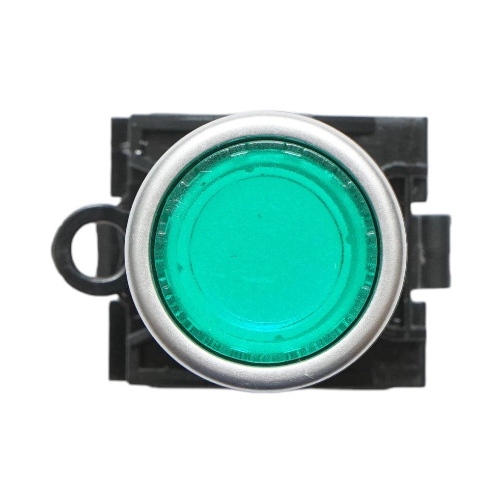 Pulsante di comando illuminato 220V AC LED verde con ritorno 1NO+1NC, 10A/600V AC, 1A/250V DC LA42 Breckner Germany
