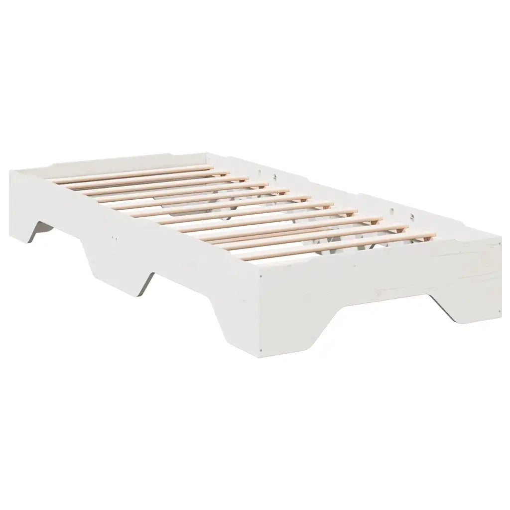 Giroletto senza Materasso Impilabile Bianco 75x190 cm Legno 859212