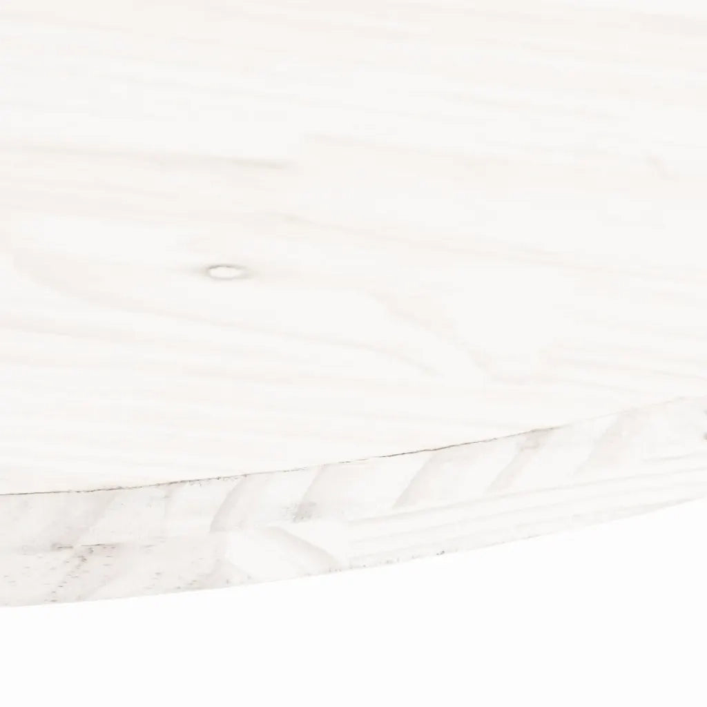 Piano Tavolo | Superficie Tavolo | Piano Scrivania Bianco 80x40x2,5cm in Legno Massello di Pino Ovale