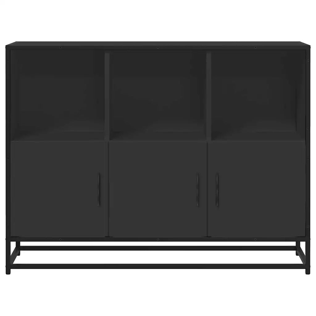 Credenza Nera 100x35x76 cm in Legno Multistrato 849029