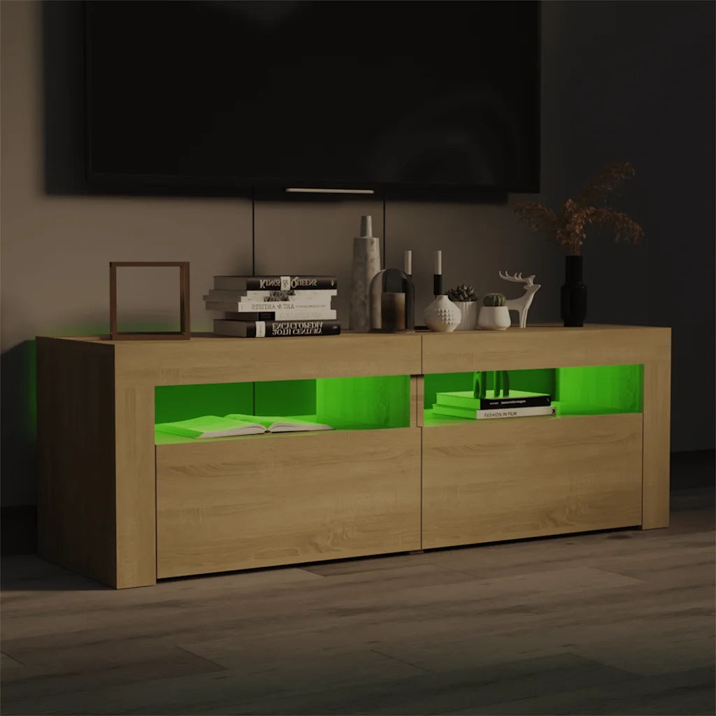 Mobile Porta TV con Luci LED-Mobile per TV-Credenza TV Rovere Sonoma 120x35x40 cm 770685