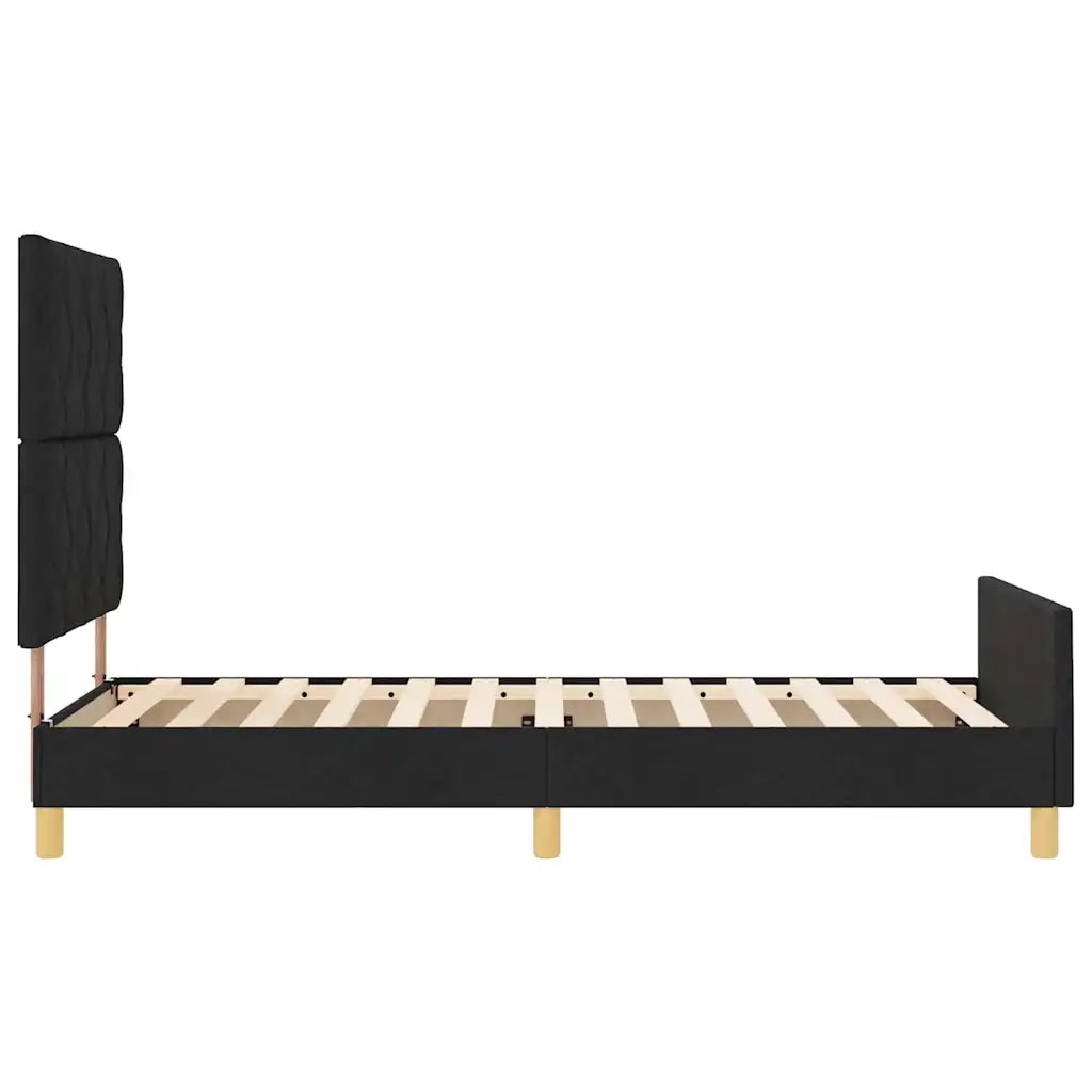 Struttura del letto con testiera-Giroletto Nero 100 x 200 cm Tessuto 421227