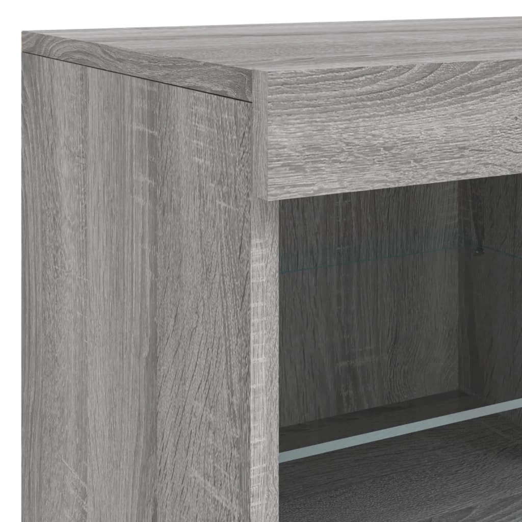 Buffet credenza cassettiera armadio mobile contenitore organizer per cucina soggiorno salotto con luci LED Sonoma 81 x 37 x 67 cm grigio 02_0030084