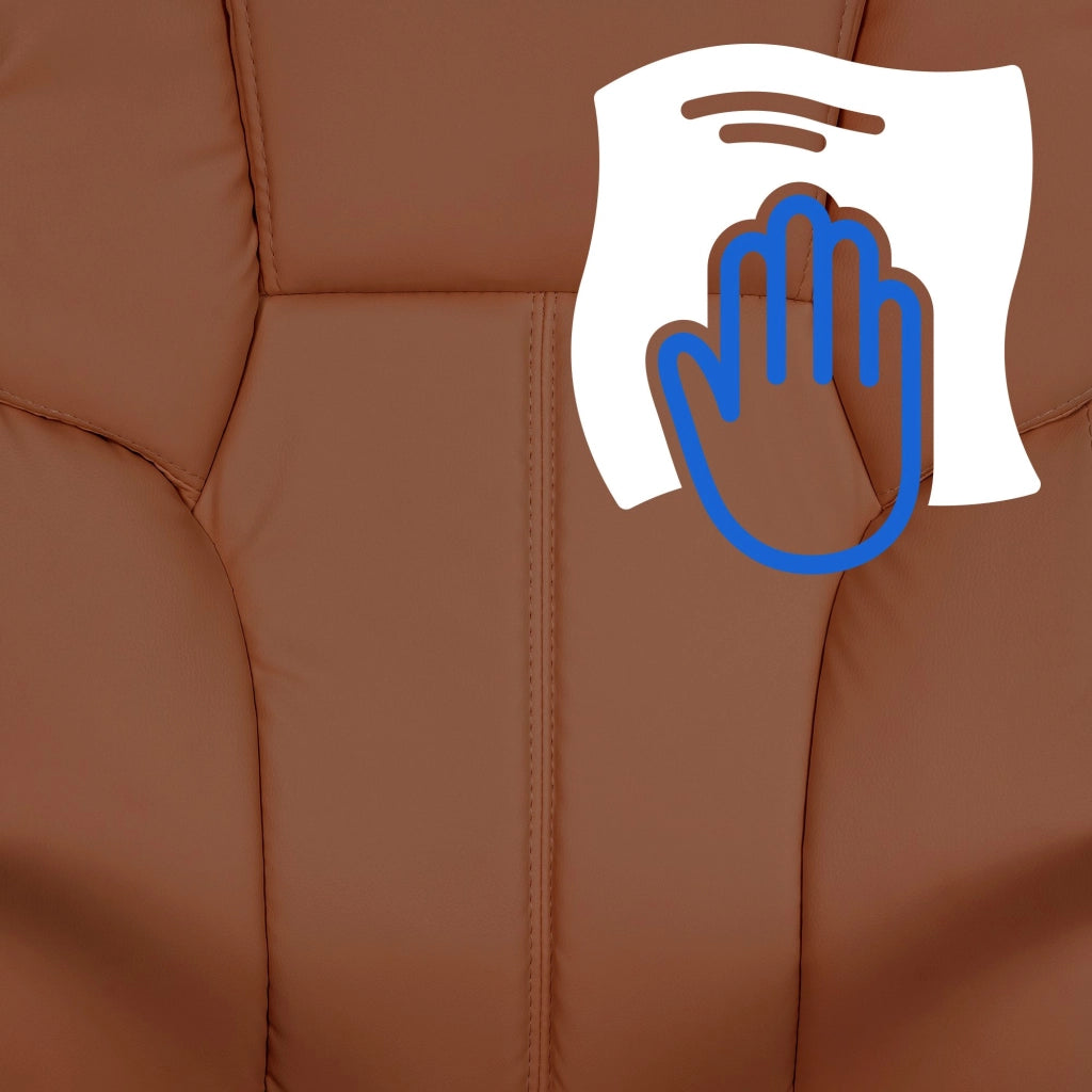Poltrona ufficio XXL Xanthos in similpelle marrone chiaro