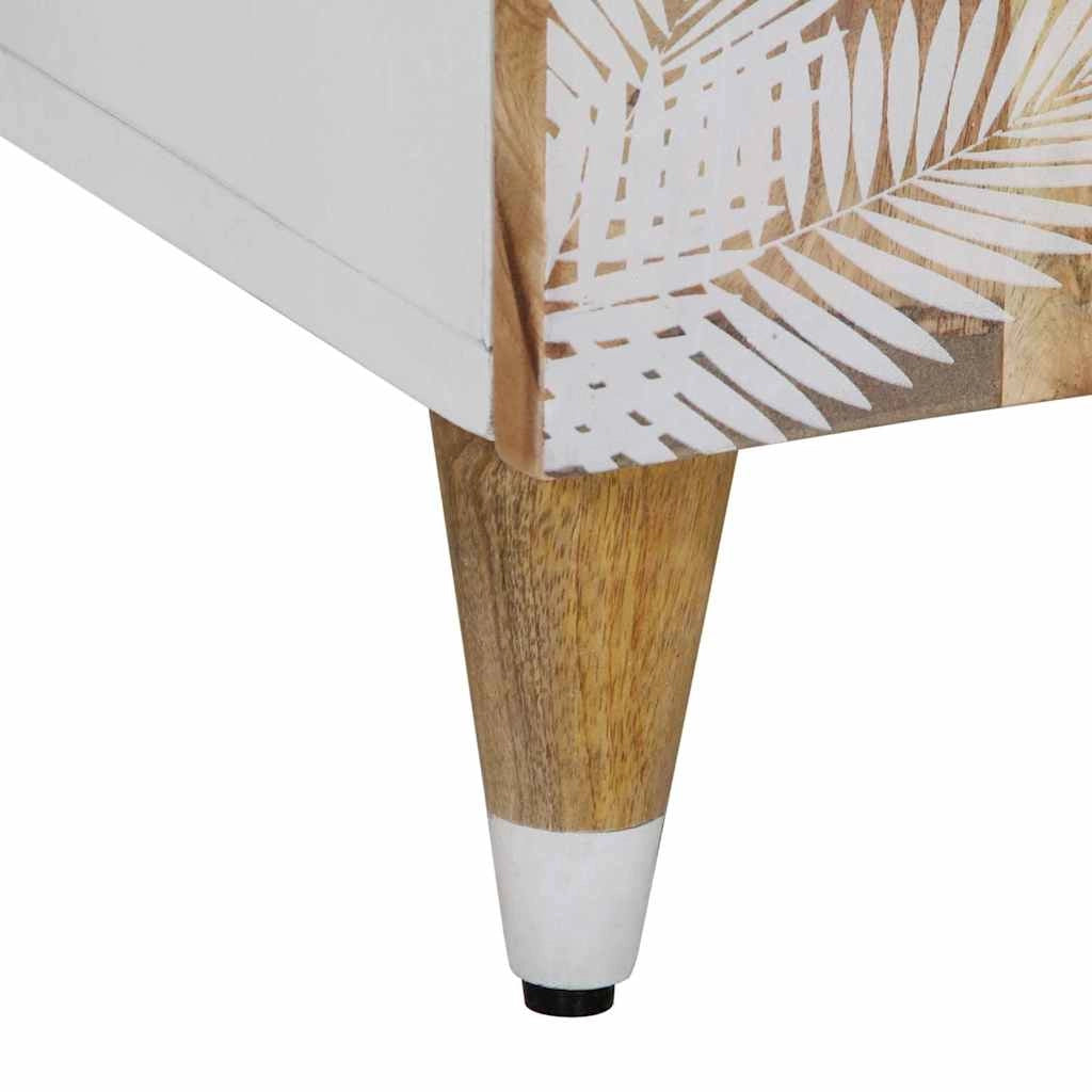 Elegante mobiletto da bagno retrò 62 x 33 x 58 cm pratico contenitore in legno massello di mango 02_0057849