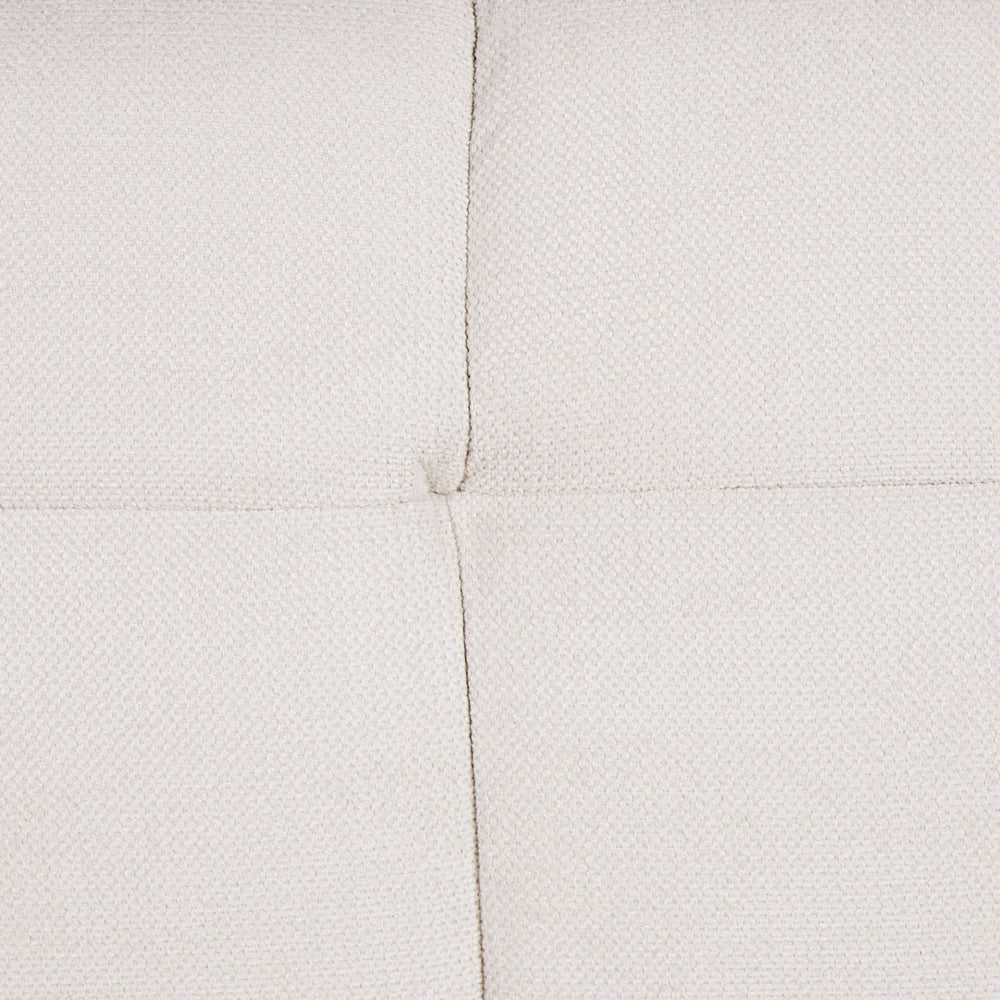 Ottomana in tessuto bianco sporco 80 x 88 x 41 cm Poggiapiedi Divano Fine