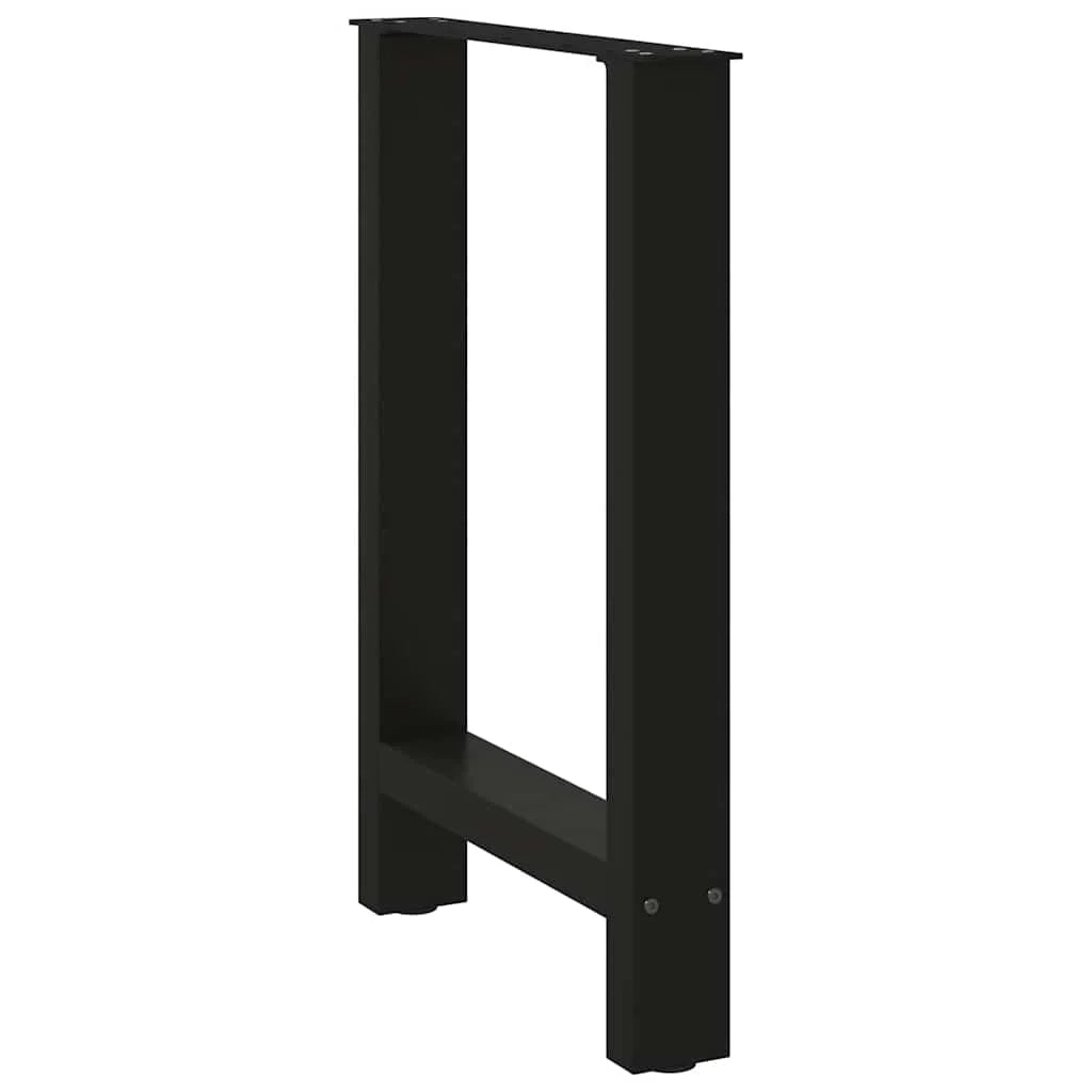 Set di 2 gambe per tavolo da pranzo moderne regolabili quadrate 50 x 72-73 cm in acciaio nero 02_0057540