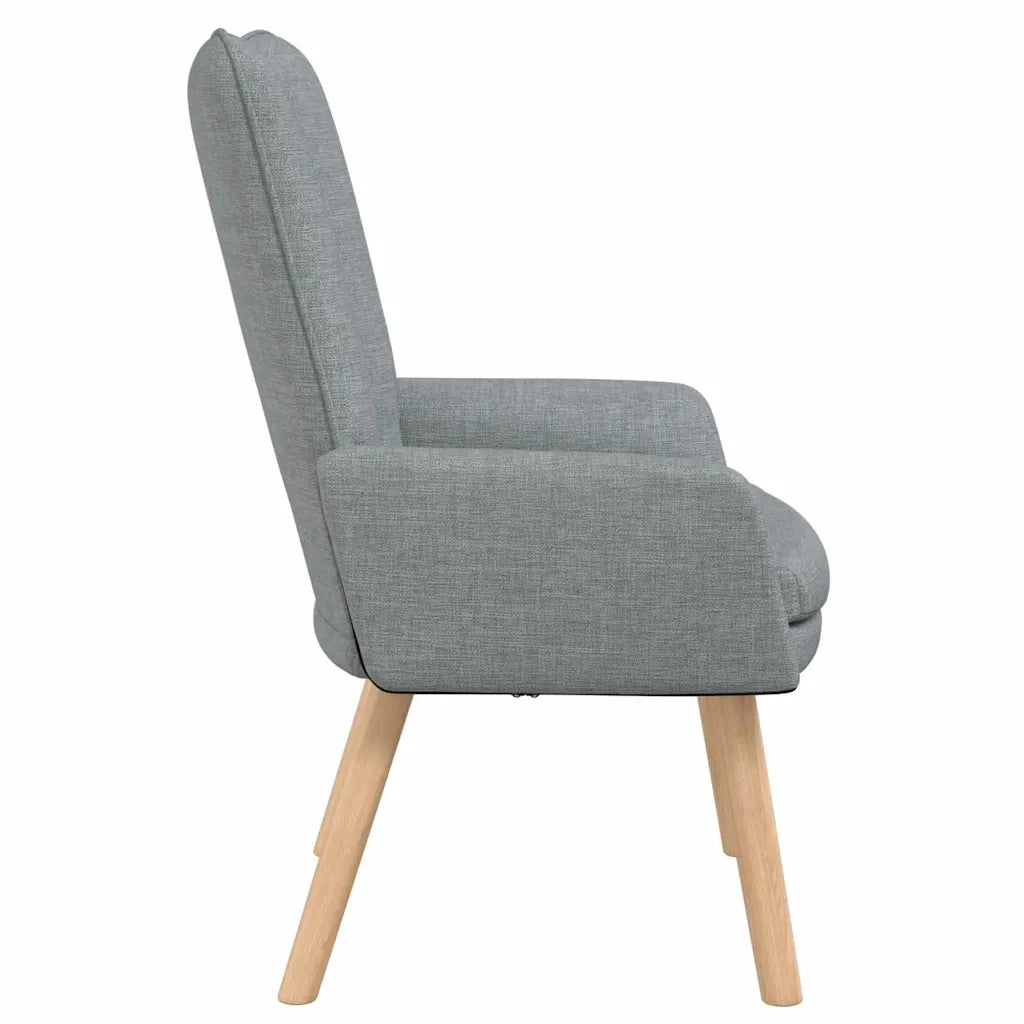 Poltrona | Sedia Relax Grigio chiaro 63 x 67 x 94 cm Tessuto e compensato
