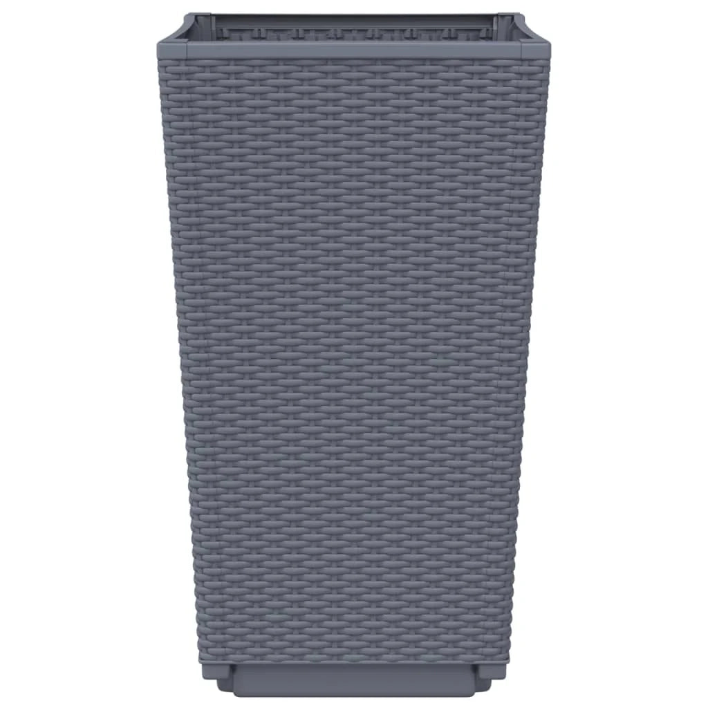 Fioriera rialzata per piante fiori giardino terrazze set da 2 32,5 x 32,5 x 57 cm PP grigio 02_0038938