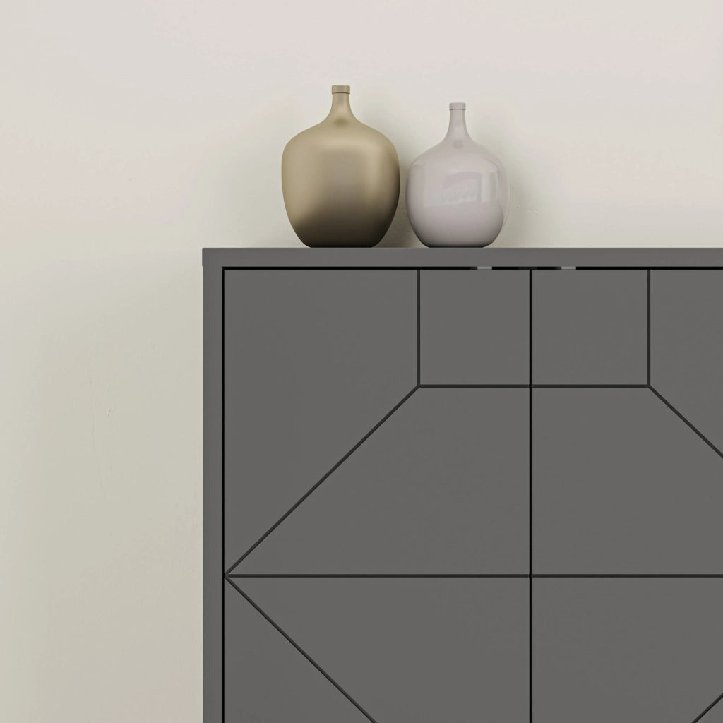 Madia Earl, Credenza 6 Ripiani, 184x35x77h cm Nero Antracite