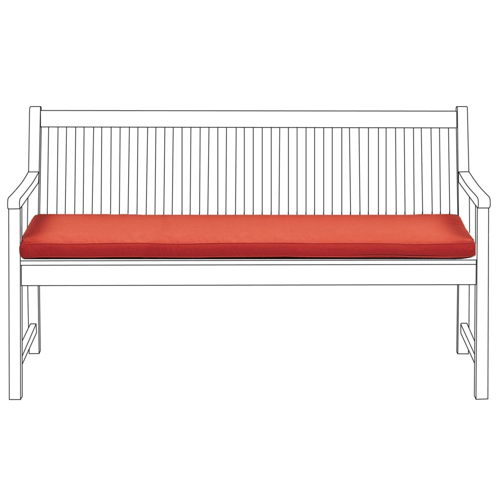 Cuscino per sedile da esterno Cuscino per panca resistente all'acqua in poliestere rosso 152 x 54 cm Giardino