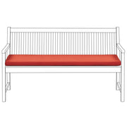 Cuscino per sedile da esterno Cuscino per panca resistente all'acqua in poliestere rosso 152 x 54 cm Giardino