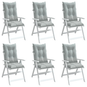 Cuscini Sedia Schiena Alta 6 Grigio MÃ©lange 120x50x7 Tessuto