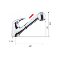 Rubinetto lavellocon doccia estraibile e getto variabile - serie ten