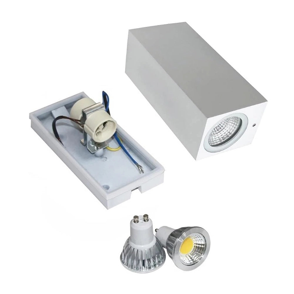 APPLIQUE LED ATTACCO 2 X GU10 DOPPIA EMISSIONE IP65 PER ESTERNI E INTERNI - ILLUMINAZIONE DA PARETE PER CASA NEGOZI E LOCALI