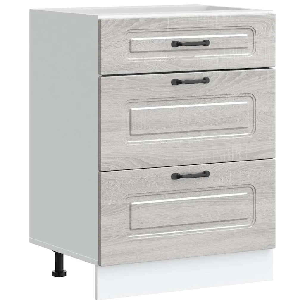 Base da Cucina Kalmar Grigio Sonoma in Legno Multistrato